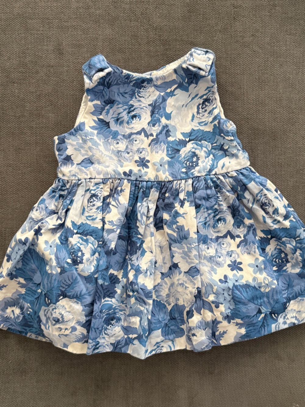 Ralph Lauren Baby Blue and White Floral Fit-and-Flare Dress
